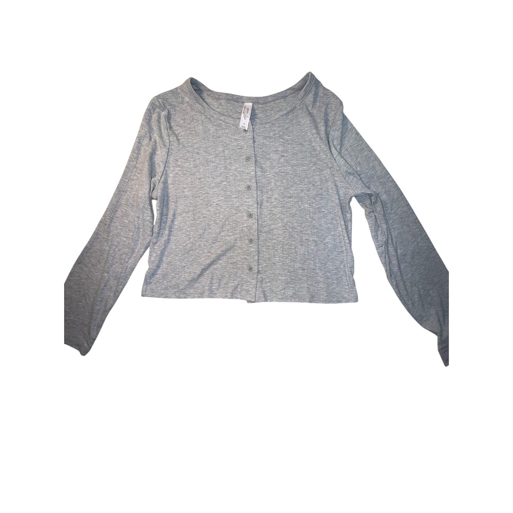 Auden Ribbed Knit Lounge Set Gray Cardigan XL and Maxi Skirt XS 2 Piece NWT
